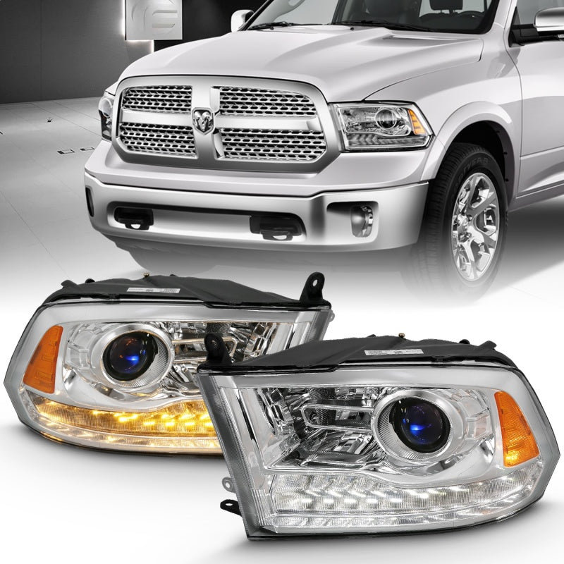 ANZO 2009-2018 Dodge Ram 1500 Projector Plank Style Switchback H.L Halo Chrome Amber (OE Style) ANZO 2009-2018 Dodge Ram 1500 Projector Plank Style Switchback H.L Halo Chrome Amber (OE Style)