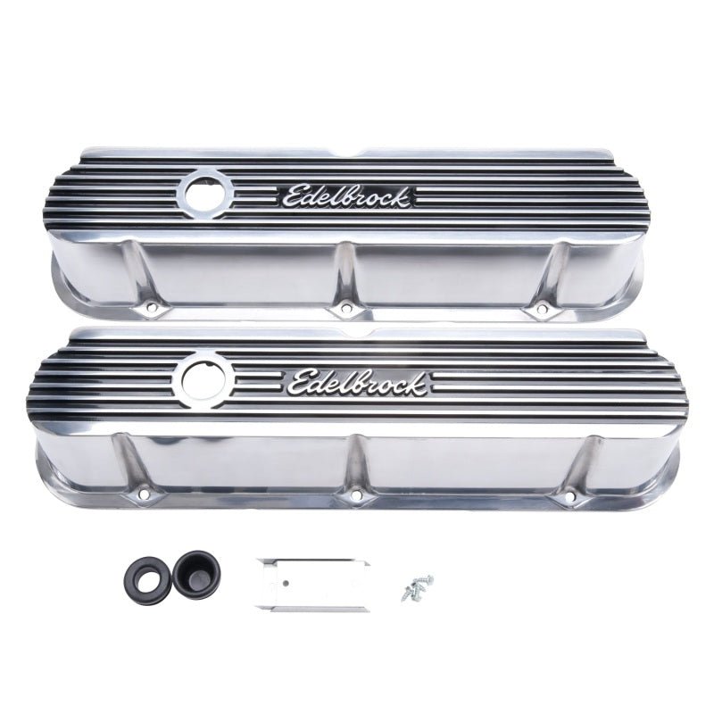 Edelbrock Valve Cover Elite II Series Ford 289-302-351W CI V8 Tall Polished Edelbrock Valve Cover Elite II Series Ford 289-302-351W CI V8 Tall Polished