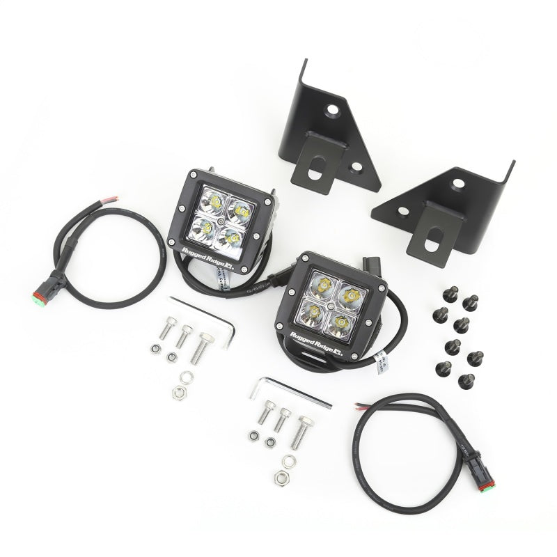 Rugged Ridge 76-95 Jeep Wrangler CJ/YJ Square Windshield LED Kit w/ Brackets Rugged Ridge 76-95 Jeep Wrangler CJ/YJ Square Windshield LED Kit w/ Brackets