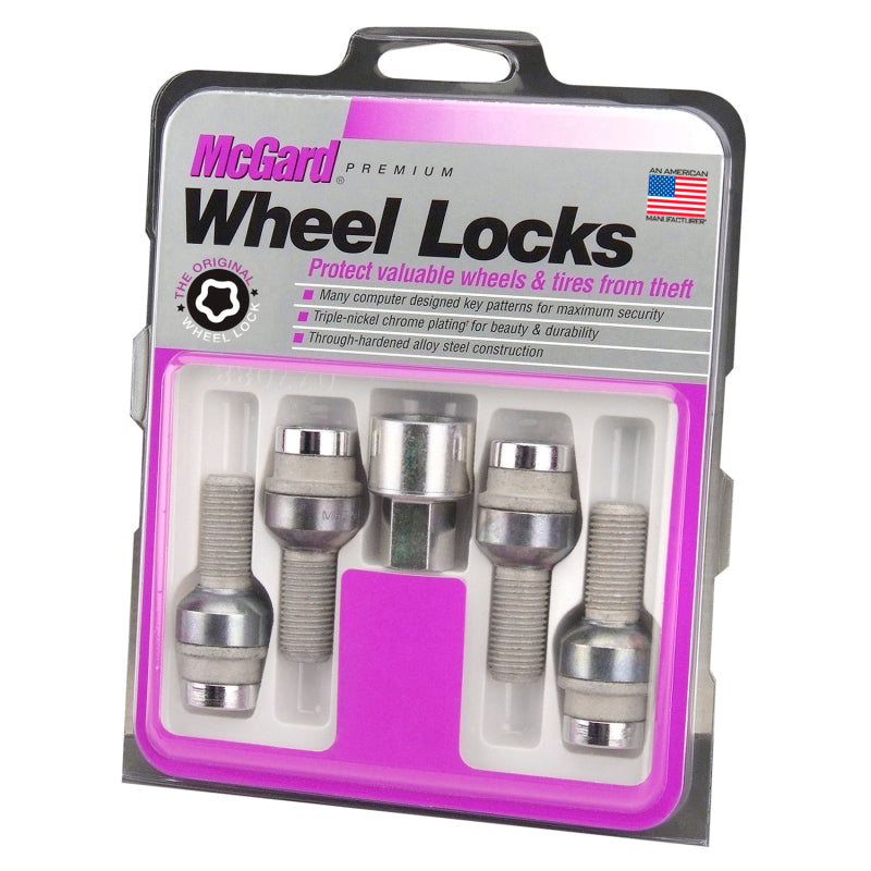 McGard Wheel Lock Bolt Set - 4pk. (Radius Seat) M14X1.5 / 17mm Hex / 28.2mm Shank Length - Chrome McGard Wheel Lock Bolt Set - 4pk. (Radius Seat) M14X1.5 / 17mm Hex / 28.2mm Shank Length - Chrome