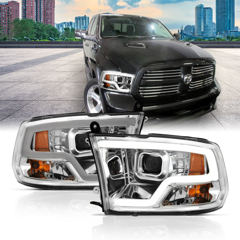 ANZO 09-18 Dodge Ram 1500 Plank Style Projector Headlights Chrome w/ Halo ANZO 09-18 Dodge Ram 1500 Plank Style Projector Headlights Chrome w/ Halo