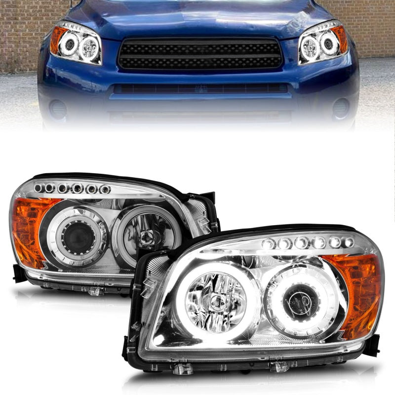 ANZO 2006-2008 Toyota Rav4 Projector Headlights w/ Halo Chrome (CCFL) ANZO 2006-2008 Toyota Rav4 Projector Headlights w/ Halo Chrome (CCFL)