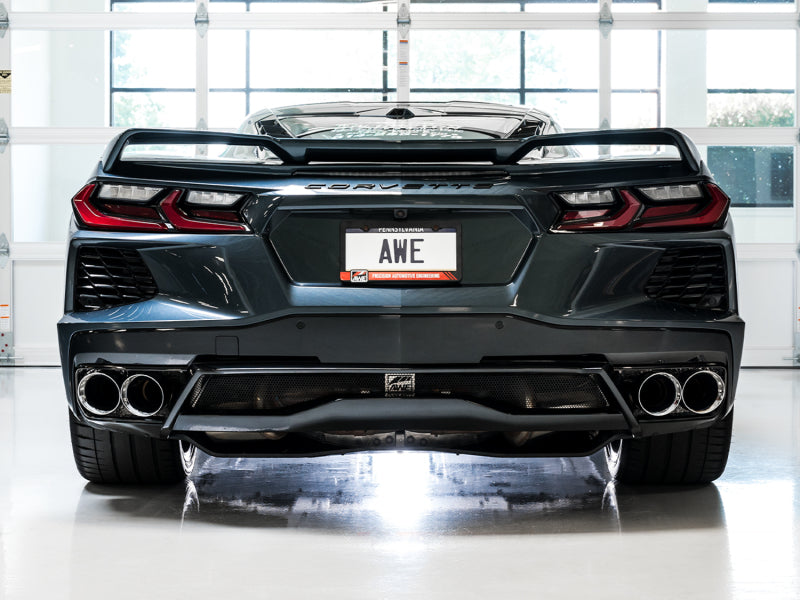 AWE Tuning 2020 Chevrolet Corvette (C8) Track Edition Exhaust - Quad Chrome Silver Tips AWE Tuning 2020 Chevrolet Corvette (C8) Track Edition Exhaust - Quad Chrome Silver Tips