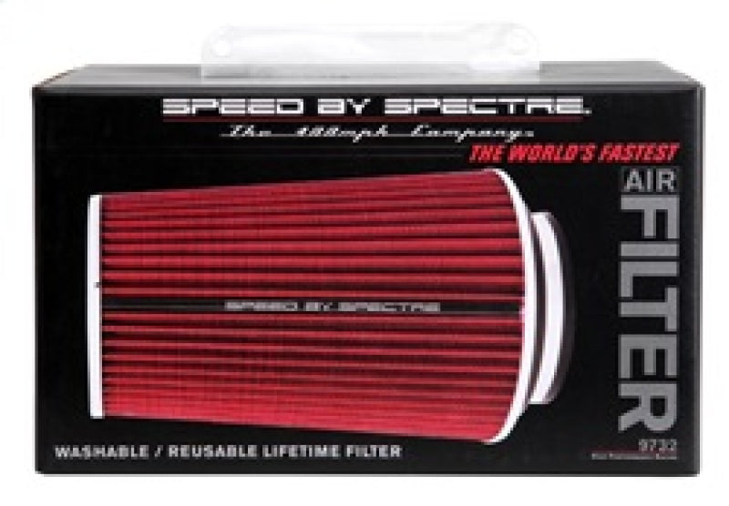 Spectre Adjustable Conical Air Filter 9-1/2in. Tall (Fits 3in. / 3-1/2in. / 4in. Tubes) - Red Spectre Adjustable Conical Air Filter 9-1/2in. Tall (Fits 3in. / 3-1/2in. / 4in. Tubes) - Red