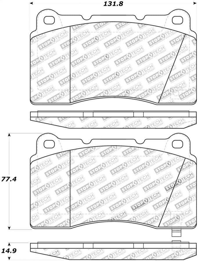 StopTech Street Touring 04-07 STi / 03-06 Evo / 08-10 Evo Front Brake Pads StopTech Street Touring 04-07 STi / 03-06 Evo / 08-10 Evo Front Brake Pads