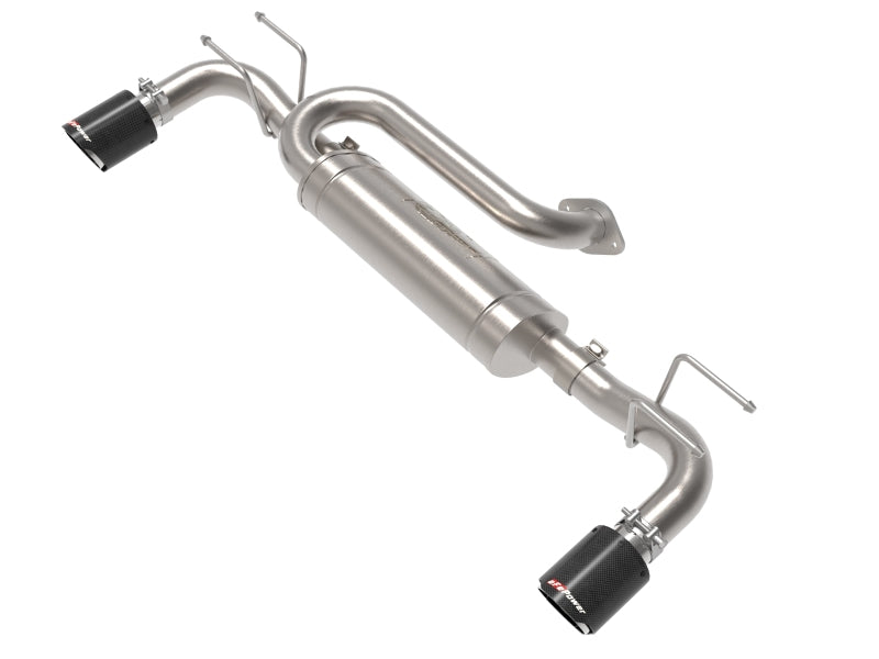 aFe 19-22 Mazda 3 L4 2.5L Takeda 3in to 2-1/2in 304 SS Axle-Back Exhaust w/ Carbon Fiber Tip aFe 19-22 Mazda 3 L4 2.5L Takeda 3in to 2-1/2in 304 SS Axle-Back Exhaust w/ Carbon Fiber Tip