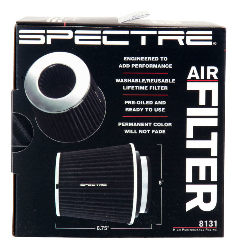 Spectre Adjustable Conical Air Filter 5-1/2in. Tall (Fits 3in. / 3-1/2in. / 4in. Tubes) - Black Spectre Adjustable Conical Air Filter 5-1/2in. Tall (Fits 3in. / 3-1/2in. / 4in. Tubes) - Black