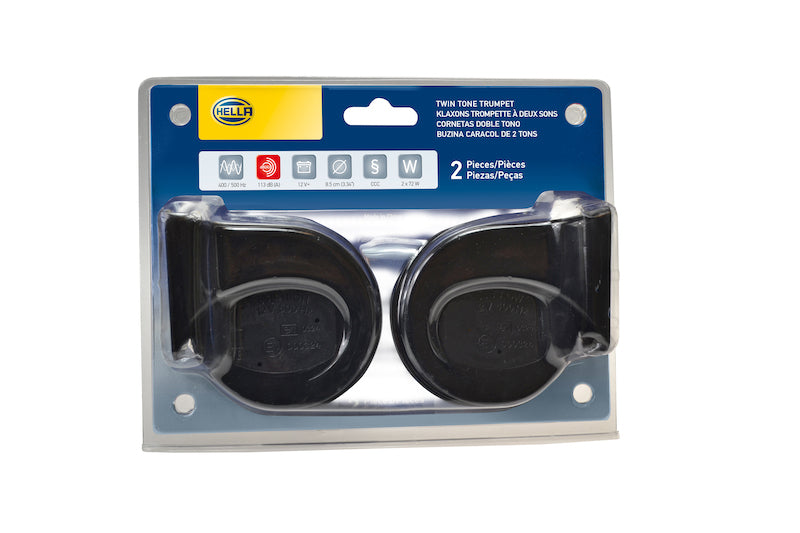 Hella Horn Kit Bl Blk Trumpet 12V Univ Hella Horn Kit Bl Blk Trumpet 12V Univ