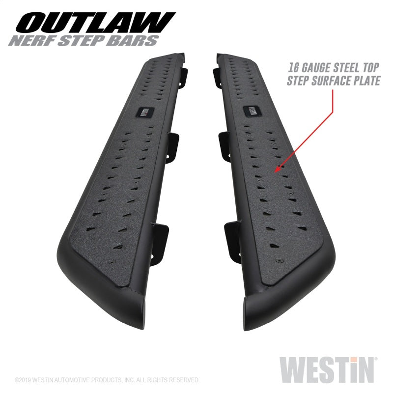 Westin 15-19 Ford F-150 SuperCrew / 17-19 Ford F-250/350 Crew Cab Outlaw Nerf Step Bars Westin 15-19 Ford F-150 SuperCrew / 17-19 Ford F-250/350 Crew Cab Outlaw Nerf Step Bars
