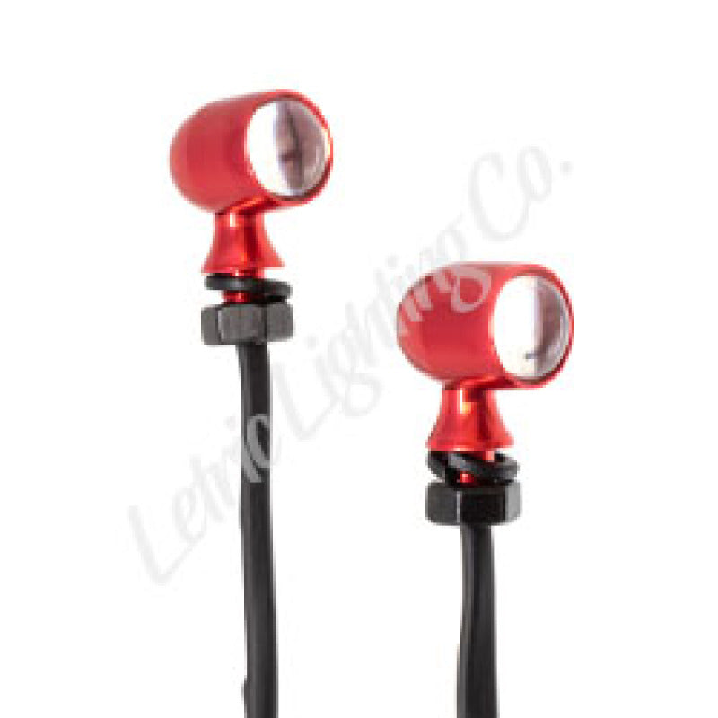Letric Lighting 12mm Mini White Running Amber Turn Signal LEDs - Red Anodized Letric Lighting 12mm Mini White Running Amber Turn Signal LEDs - Red Anodized