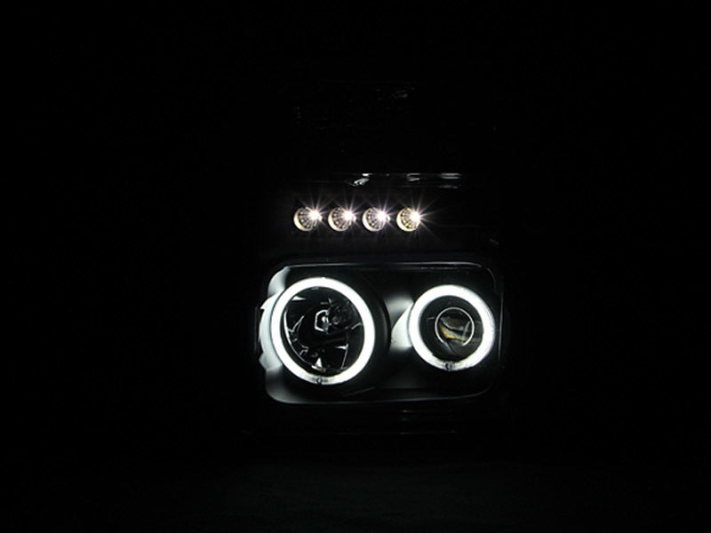 ANZO 2008-2010 Ford F-250 Projector Headlights w/ Halo Black (CCFL) ANZO 2008-2010 Ford F-250 Projector Headlights w/ Halo Black (CCFL)