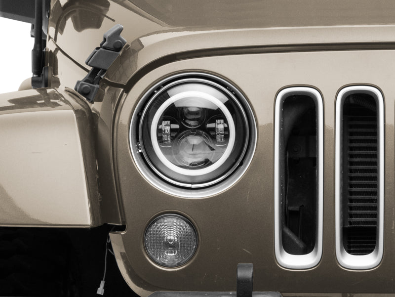 Raxiom 97-18 Jeep Wrangler TJ/JK Axial 7-Inch LED Headlights w/RGB Halo- Blk Hsng (Clear Lens) Raxiom 97-18 Jeep Wrangler TJ/JK Axial 7-Inch LED Headlights w/RGB Halo- Blk Hsng (Clear Lens)
