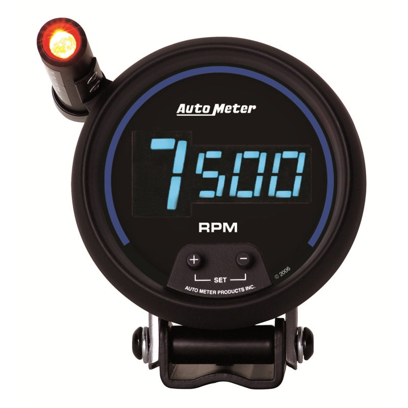AutoMeter Gauge Tach 3-3/4in. 10K RPM Pedestal W/ Quick-Lite Digital Blk W/ Blue Led AutoMeter Gauge Tach 3-3/4in. 10K RPM Pedestal W/ Quick-Lite Digital Blk W/ Blue Led