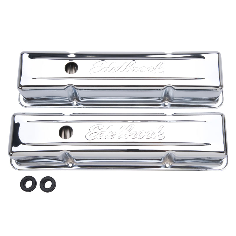 Edelbrock Valve Cover Signature Series Chevrolet 1959-1986 262-400 CI V8 Tall Chrome Edelbrock Valve Cover Signature Series Chevrolet 1959-1986 262-400 CI V8 Tall Chrome