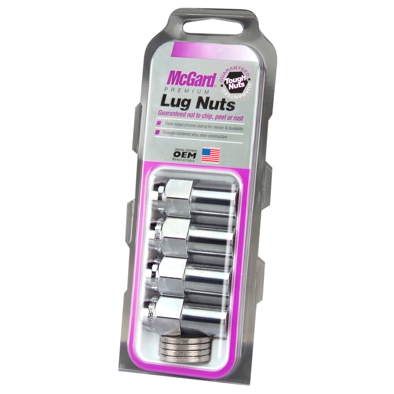McGard Hex Lug Nut (Long Shank - .946in.) 7/16-20 / 13/16 Hex / 1.85in. Length (4-Pack) - Chrome McGard Hex Lug Nut (Long Shank - .946in.) 7/16-20 / 13/16 Hex / 1.85in. Length (4-Pack) - Chrome