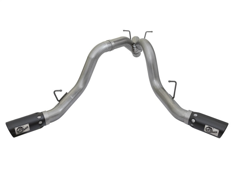 aFe LARGE BORE-HD 4in 409-SS DPF-Back Exhaust w/Dual Black Tips 2017 GM Duramax V8-6.6L (td) L5P aFe LARGE BORE-HD 4in 409-SS DPF-Back Exhaust w/Dual Black Tips 2017 GM Duramax V8-6.6L (td) L5P