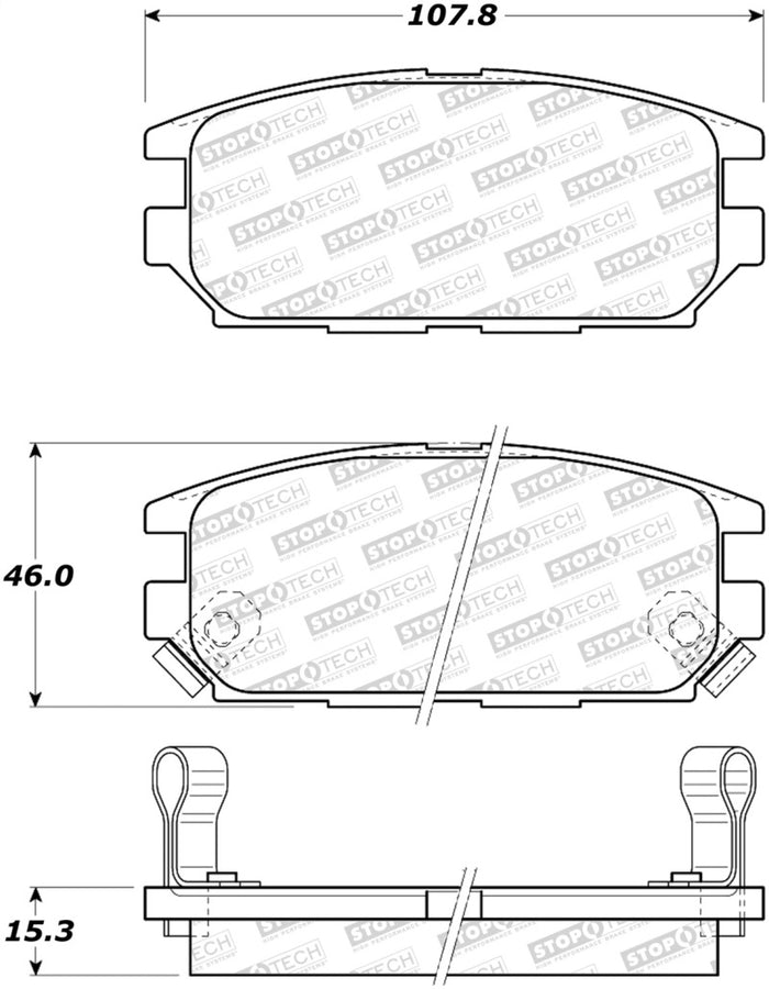 StopTech 91-93 Mitsubishi 3000GT Street Performance Rear Brake Pads StopTech 91-93 Mitsubishi 3000GT Street Performance Rear Brake Pads