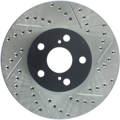 StopTech 03-08 Pontiac Vibe / 05-09 Scion tc Left Front Slotted & Drilled Rotor
