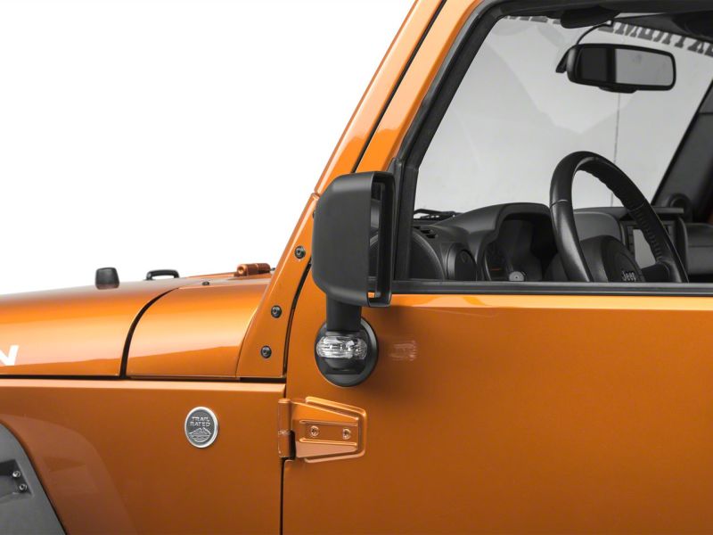 Raxiom 07-18 Jeep Wrangler JK Side Mirrors w/ LED Signal Indicators- Blk Raxiom 07-18 Jeep Wrangler JK Side Mirrors w/ LED Signal Indicators- Blk