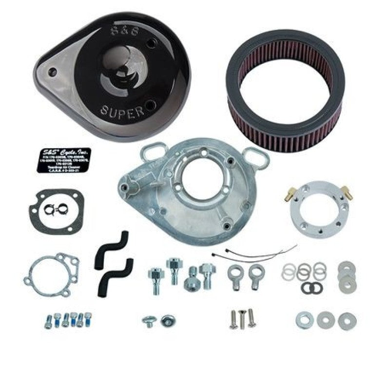 S&S Cycle 01-17 Stock EFI BT Models Teardrop Air Cleaner Kit - Gloss Black S&S Cycle 01-17 Stock EFI BT Models Teardrop Air Cleaner Kit - Gloss Black