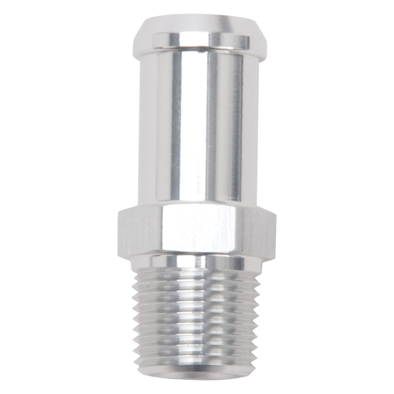 Edelbrock Hose End Straight 3/8In NPT to 5/8In Barb Clear Anodize Edelbrock Hose End Straight 3/8In NPT to 5/8In Barb Clear Anodize