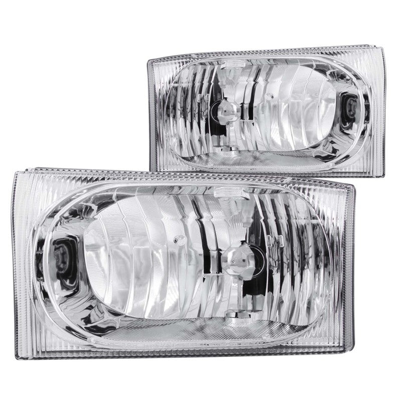 ANZO 2000-2004 Ford Excursion Crystal Headlights Chrome 2pc ANZO 2000-2004 Ford Excursion Crystal Headlights Chrome 2pc