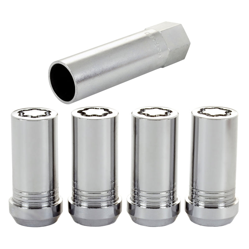 McGard Wheel Lock Nut Set - 4pk. (Tuner / Cone Seat) M14X1.5 / 1in. Hex / 1.935in. Length - Chrome McGard Wheel Lock Nut Set - 4pk. (Tuner / Cone Seat) M14X1.5 / 1in. Hex / 1.935in. Length - Chrome