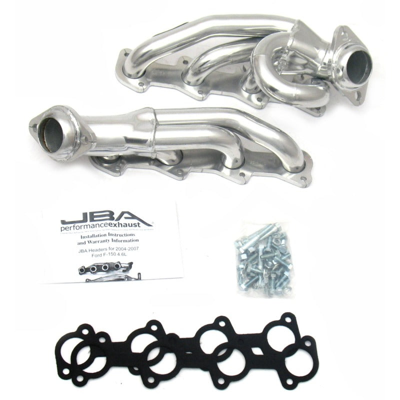 JBA 04-08 Ford F-150 4.6L 2V 1-1/2in Primary Silver Ctd Cat4Ward Header JBA 04-08 Ford F-150 4.6L 2V 1-1/2in Primary Silver Ctd Cat4Ward Header