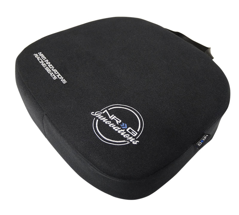 NRG Racing Seat Cushion - One Piece Memory Foam Nylon Black w/ White Stitching NRG Racing Seat Cushion - One Piece Memory Foam Nylon Black w/ White Stitching