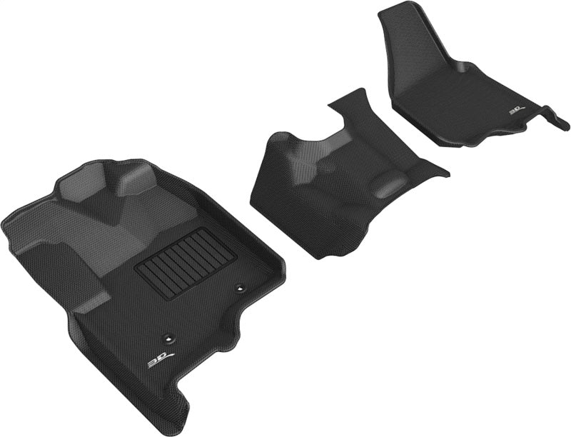 3D MAXpider 12-16 Ford F-250 350 450 Bench Seat No Floor Shift Kagu 1st Row Floormats - Black 3D MAXpider 12-16 Ford F-250 350 450 Bench Seat No Floor Shift Kagu 1st Row Floormats - Black