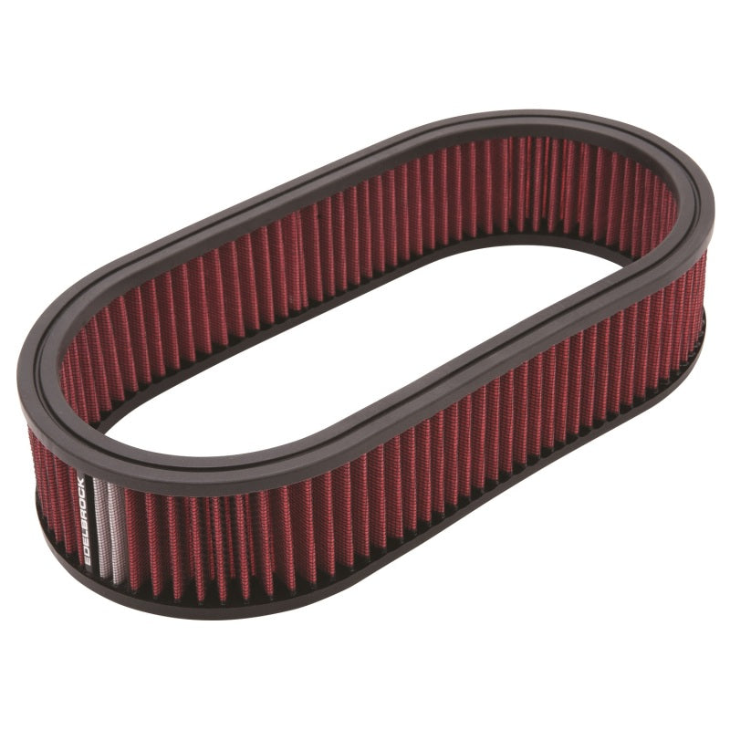 Edelbrock Air Cleaner Element Oval 2 5In Tall Red w/ White Strip Edelbrock Air Cleaner Element Oval 2 5In Tall Red w/ White Strip