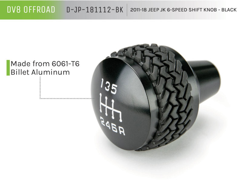 DV8 Offroad 2011-2018 Jeep JK 6-Speed Shift Knob Black DV8 Offroad 2011-2018 Jeep JK 6-Speed Shift Knob Black