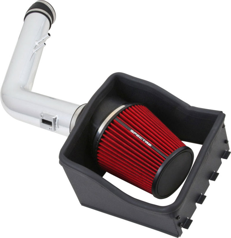 Spectre 11-14 Ford F250/350 V8-6.2L F/I Air Intake Kit - Polished w/Red Filter Spectre 11-14 Ford F250/350 V8-6.2L F/I Air Intake Kit - Polished w/Red Filter