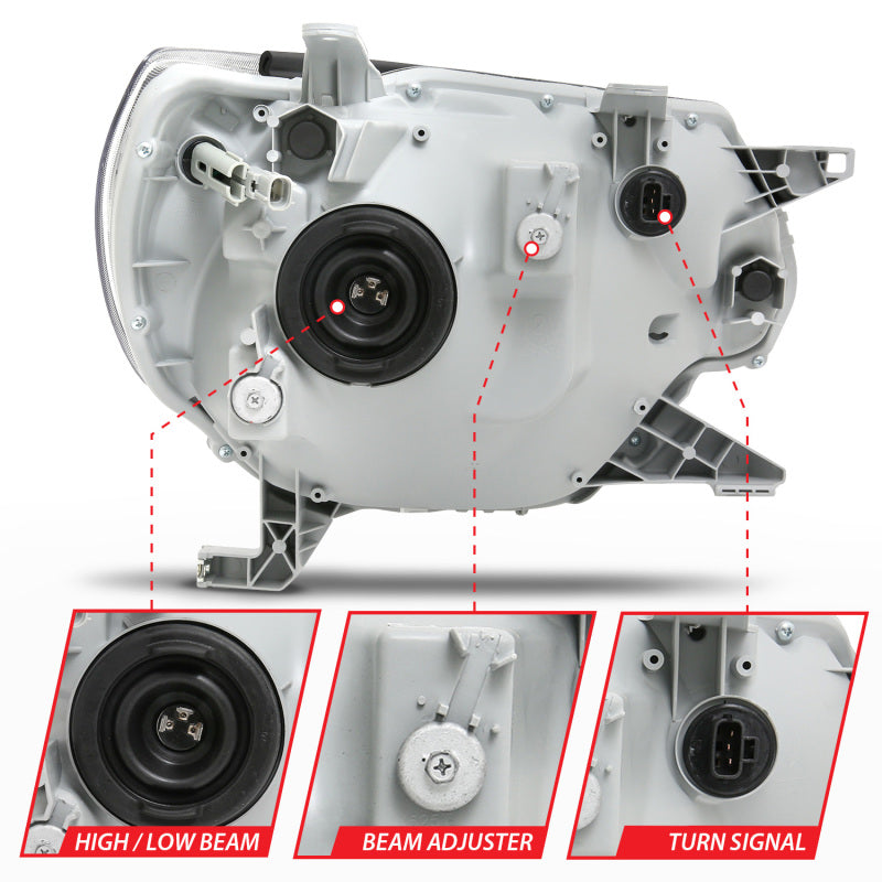 ANZO 2012-2015 Toyota Tacoma Crystal Headlights Black ANZO 2012-2015 Toyota Tacoma Crystal Headlights Black