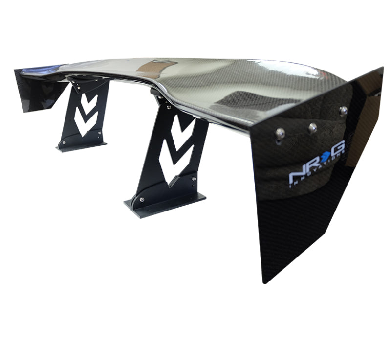 NRG Carbon Fiber Spoiler - Universal (59in.) NRG Logo Large End Plates NRG Carbon Fiber Spoiler - Universal (59in.) NRG Logo Large End Plates