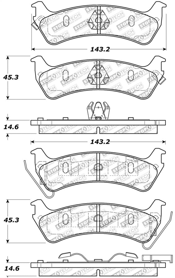 StopTech Sport Brake Pads w/Shims and Hardware - Rear StopTech Sport Brake Pads w/Shims and Hardware - Rear
