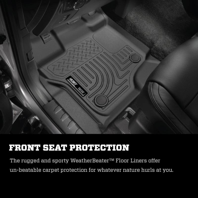 Husky Liners 15-23 Ford F-150 SuperCrew Weatherbeater Black Front & 2nd Seat Floor Liners Husky Liners 15-23 Ford F-150 SuperCrew Weatherbeater Black Front & 2nd Seat Floor Liners