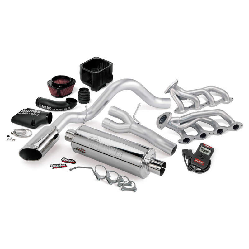 Banks Power 10 Chevy 5.3L CCSB FFV PowerPack System - SS Single Side-Exit Exhaust w/ Chrome Tip Banks Power 10 Chevy 5.3L CCSB FFV PowerPack System - SS Single Side-Exit Exhaust w/ Chrome Tip