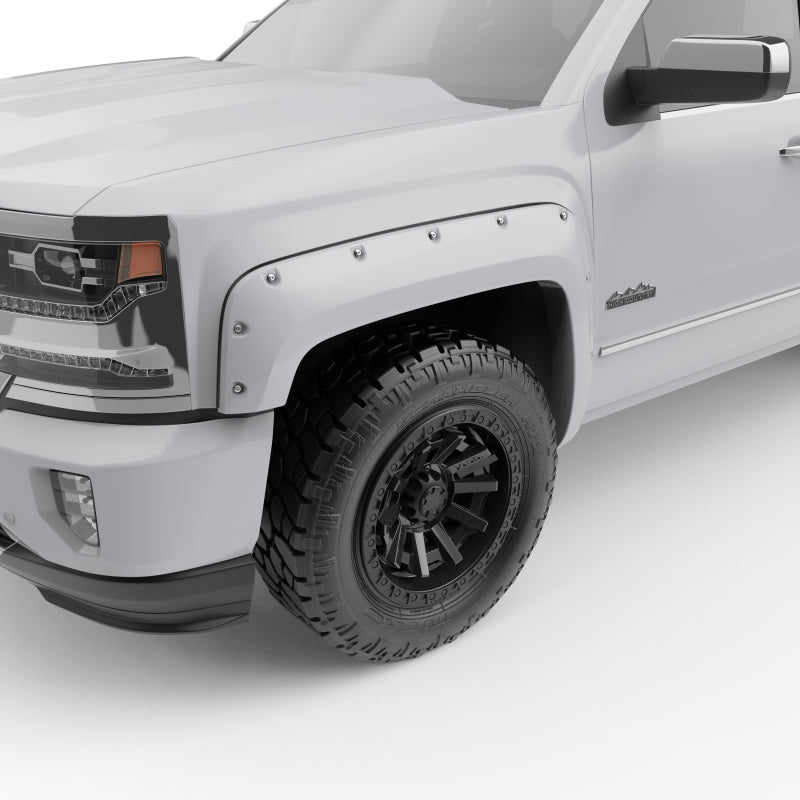 EGR 14+ Chev Silverado 5ft Bed Bolt-On Look Color Match Fender Flares - Set - Summit White EGR 14+ Chev Silverado 5ft Bed Bolt-On Look Color Match Fender Flares - Set - Summit White