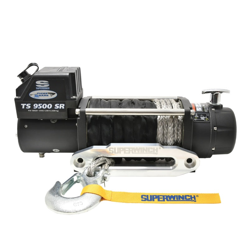Superwinch 9500 LBS 12V DC 3/8in x 80ft Synthetic Rope Tiger Shark 9500 Winch Superwinch 9500 LBS 12V DC 3/8in x 80ft Synthetic Rope Tiger Shark 9500 Winch