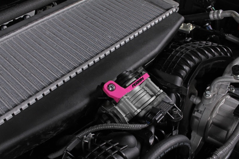 Perrin 2022+ Subaru WRX/19-23 Ascent/Legacy/Outback Top Mount Intercooler Bracket - Hyper Pink Perrin 2022+ Subaru WRX/19-23 Ascent/Legacy/Outback Top Mount Intercooler Bracket - Hyper Pink
