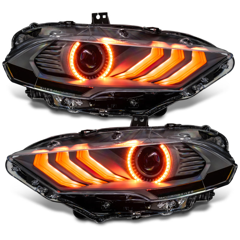 Oracle Lighting 18-23 Ford Mustang Dynamic ColorSHIFT LED Headlights - Black Series SEE WARRANTY Oracle Lighting 18-23 Ford Mustang Dynamic ColorSHIFT LED Headlights - Black Series SEE WARRANTY