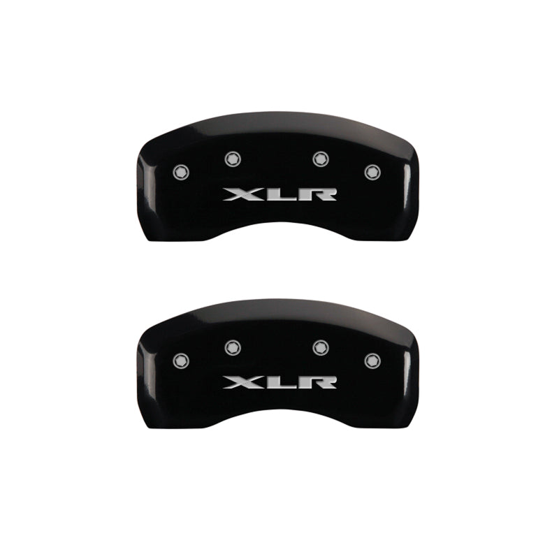 MGP 4 Caliper Covers Engraved Front Cursive/Cadillac Engraved Rear XLR Black finish silver ch MGP 4 Caliper Covers Engraved Front Cursive/Cadillac Engraved Rear XLR Black finish silver ch
