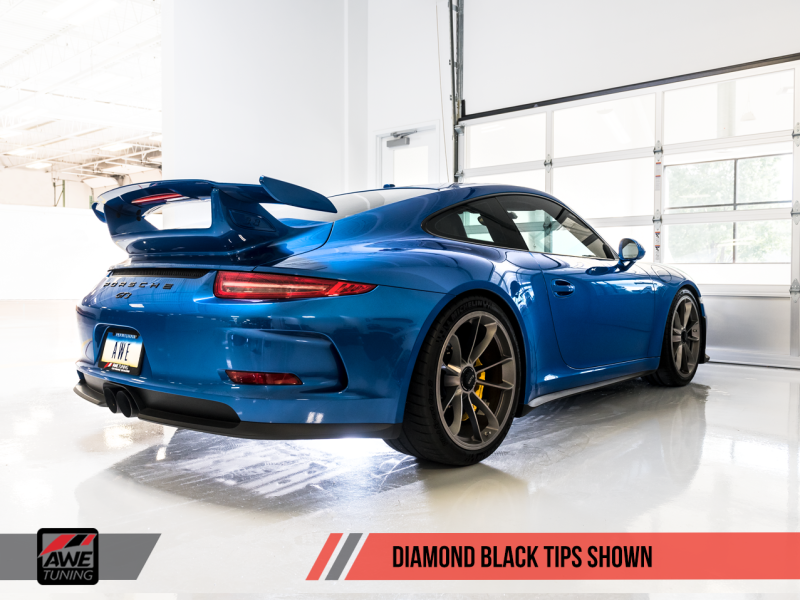 AWE Tuning Porsche 991 GT3 / RS SwitchPath Exhaust - Diamond Black Tips AWE Tuning Porsche 991 GT3 / RS SwitchPath Exhaust - Diamond Black Tips