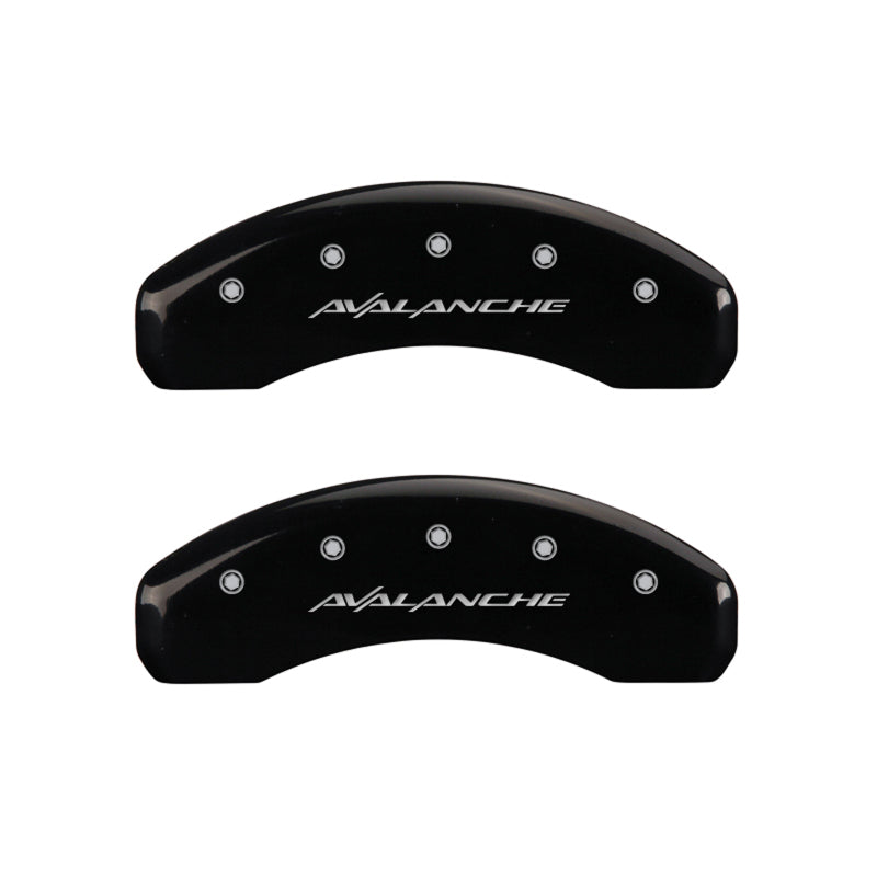 MGP 4 Caliper Covers Engraved Front & Rear Avalanche Black finish silver ch MGP 4 Caliper Covers Engraved Front & Rear Avalanche Black finish silver ch