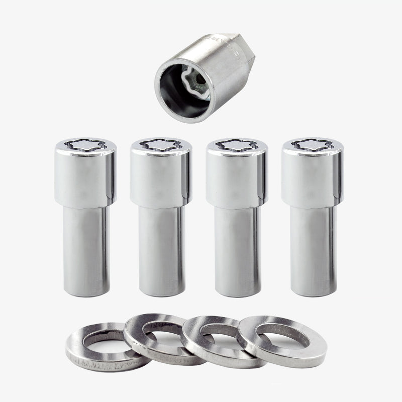 McGard Wheel Lock Nut Set - 4pk. (X-Long Shank) 7/16-20 / 13/16 Hex / 2.165in. Length - Chrome McGard Wheel Lock Nut Set - 4pk. (X-Long Shank) 7/16-20 / 13/16 Hex / 2.165in. Length - Chrome