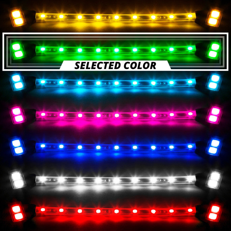 XK Glow Strip Single Color Underglow LED Accent Light Car/Truck Kit Green - 8x24In Tube + 4x8In XK Glow Strip Single Color Underglow LED Accent Light Car/Truck Kit Green - 8x24In Tube + 4x8In