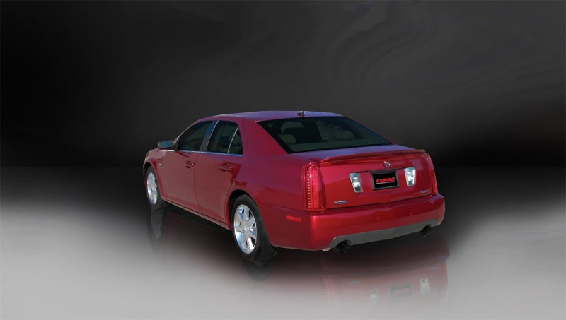 Corsa 2005-2007 Cadillac STS 4.6L 2.5in Axle-Back Dual Rear w Single 4in Black Pro-Series Tips Corsa 2005-2007 Cadillac STS 4.6L 2.5in Axle-Back Dual Rear w Single 4in Black Pro-Series Tips