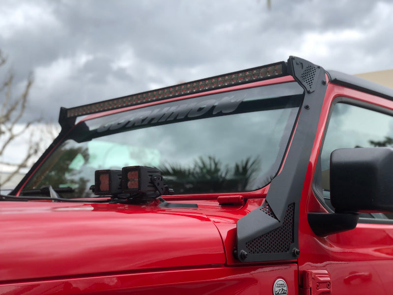 Go Rhino 18-20 Jeep Wrangler JL/JLU/Gladiator JT XE Windshield Light Bar Mount - 50in Single Row Go Rhino 18-20 Jeep Wrangler JL/JLU/Gladiator JT XE Windshield Light Bar Mount - 50in Single Row