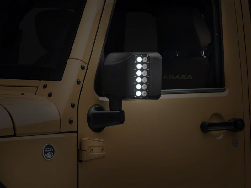 Raxiom 07-18 Jeep Wrangler JK Off-Road LED Manual Mirrors w/ Turn Signals Raxiom 07-18 Jeep Wrangler JK Off-Road LED Manual Mirrors w/ Turn Signals